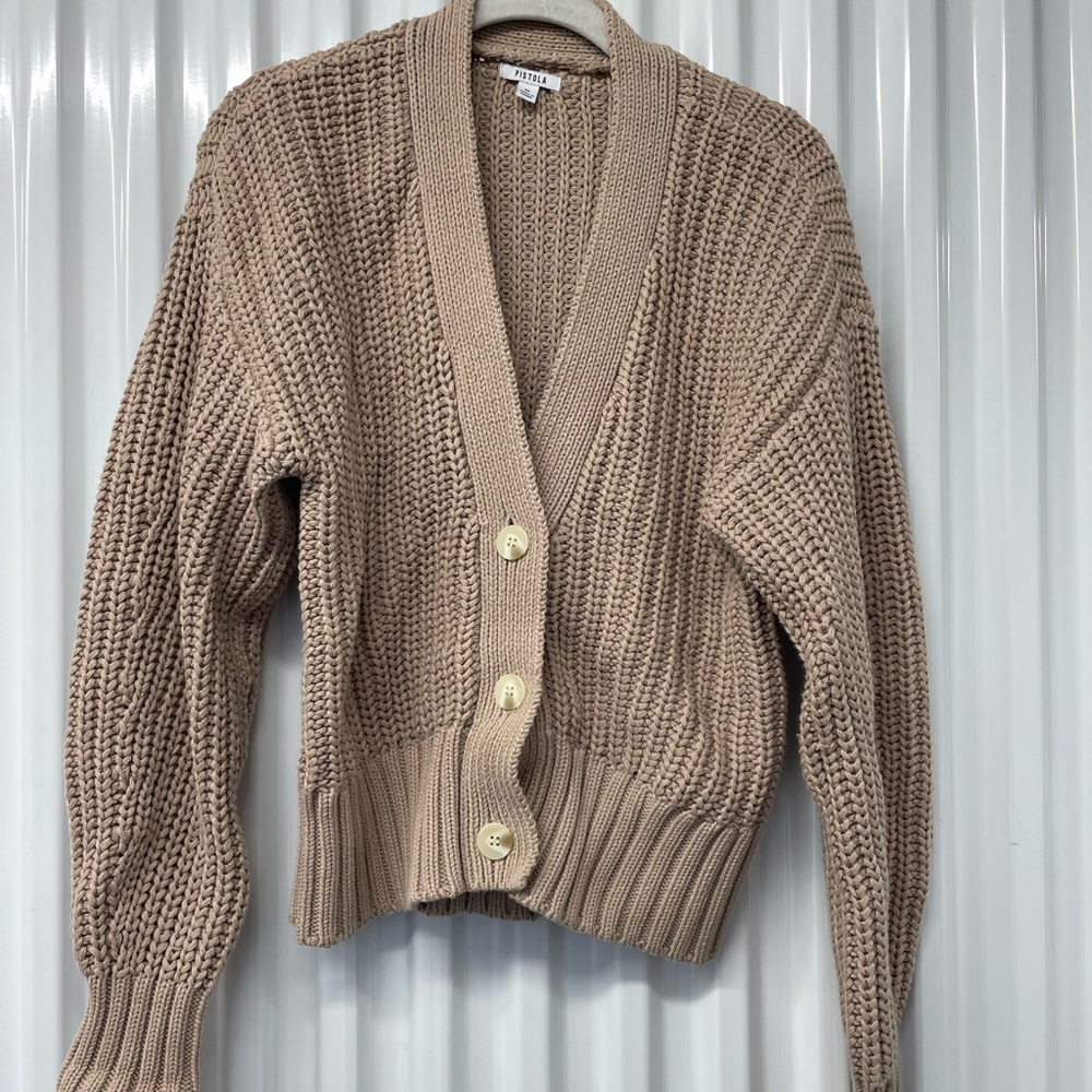 Pistola Tan Button-Up Cardigan